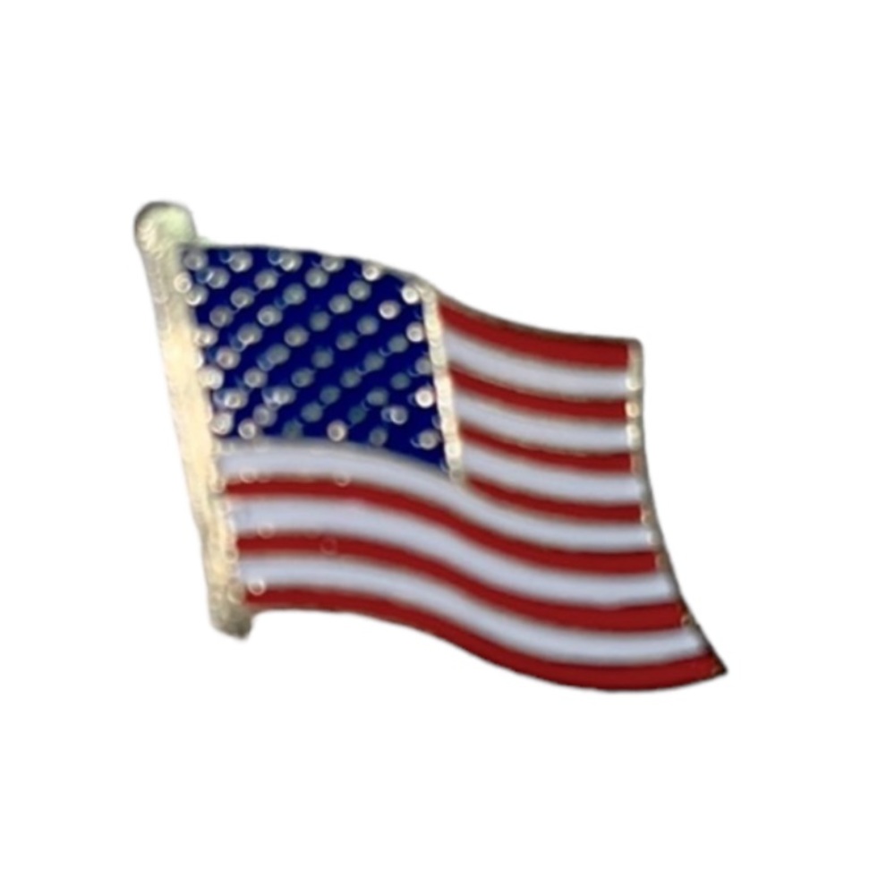 USA AMERICAN FLAG PIN RED WHITE BLUE AND GOLD